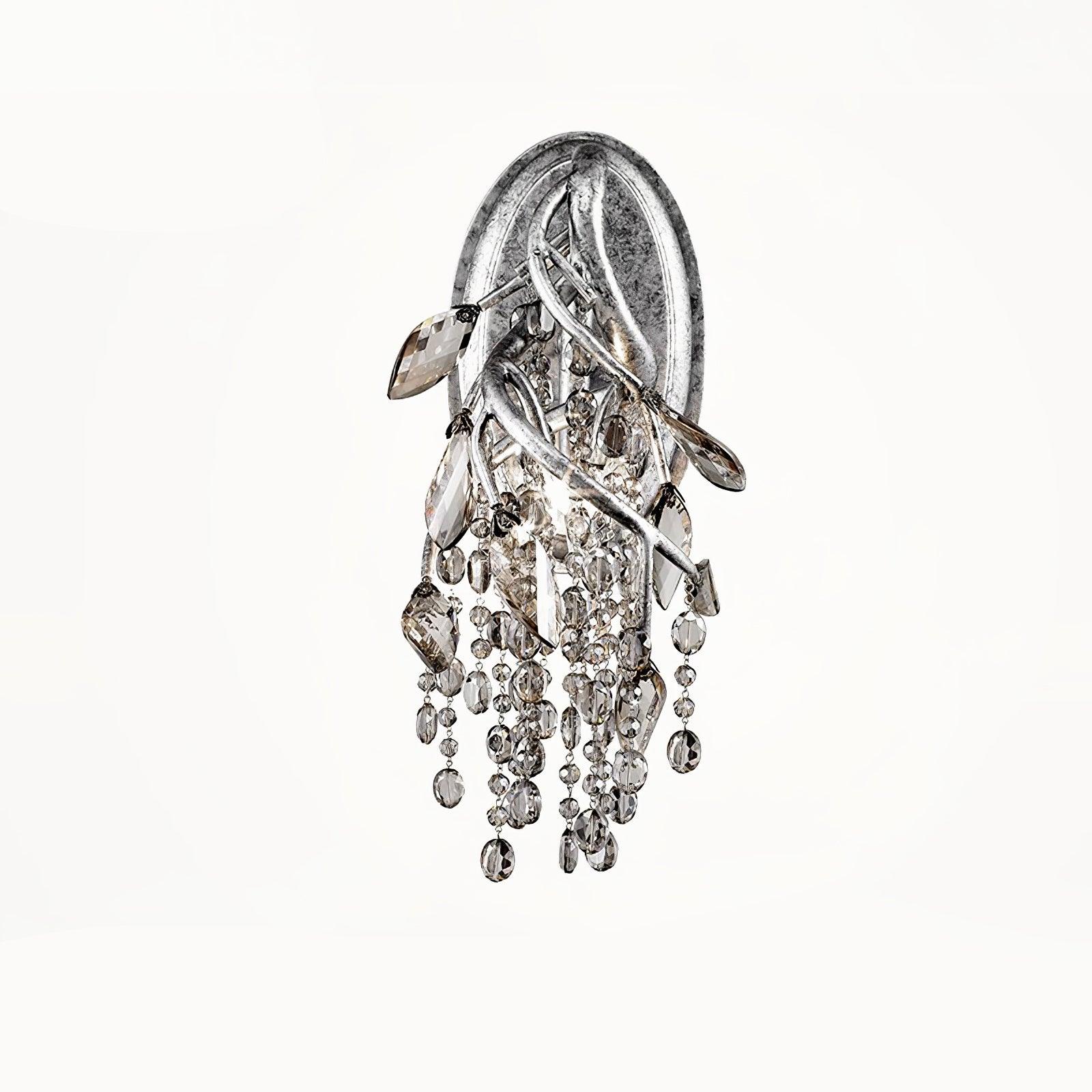 Modern Crystal Glass Bead Wall Sconce Autumn Twilight Elegant Antique Gold Finish