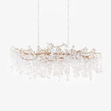 Modern Crystal Glass Branch Chandelier for Dining Room and High Ceiling Foyers
