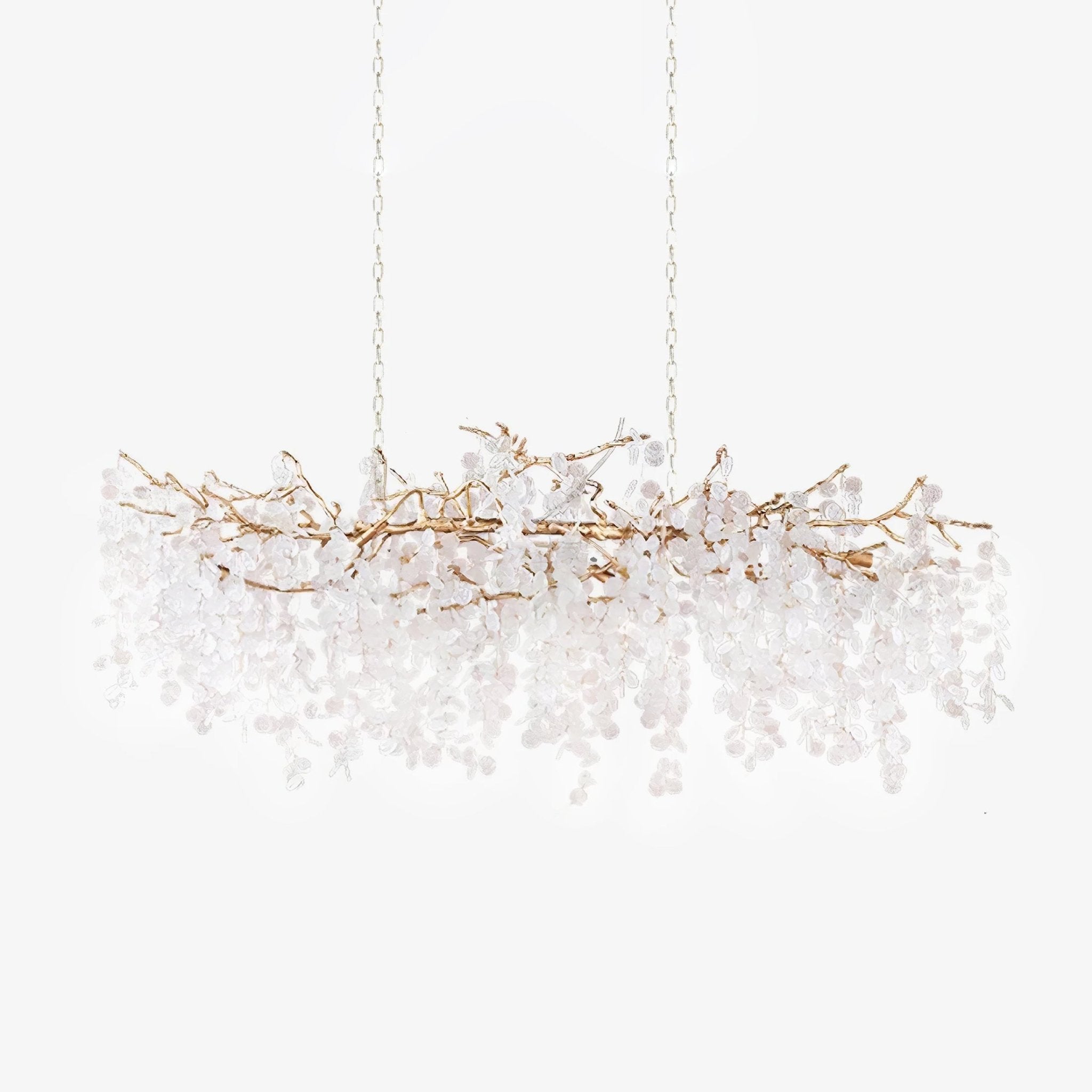 Modern Crystal Glass Branch Chandelier for Dining Room and High Ceiling Foyers