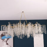Modern Crystal Glass Branch Chandelier for Dining Room and High Ceiling Foyers
