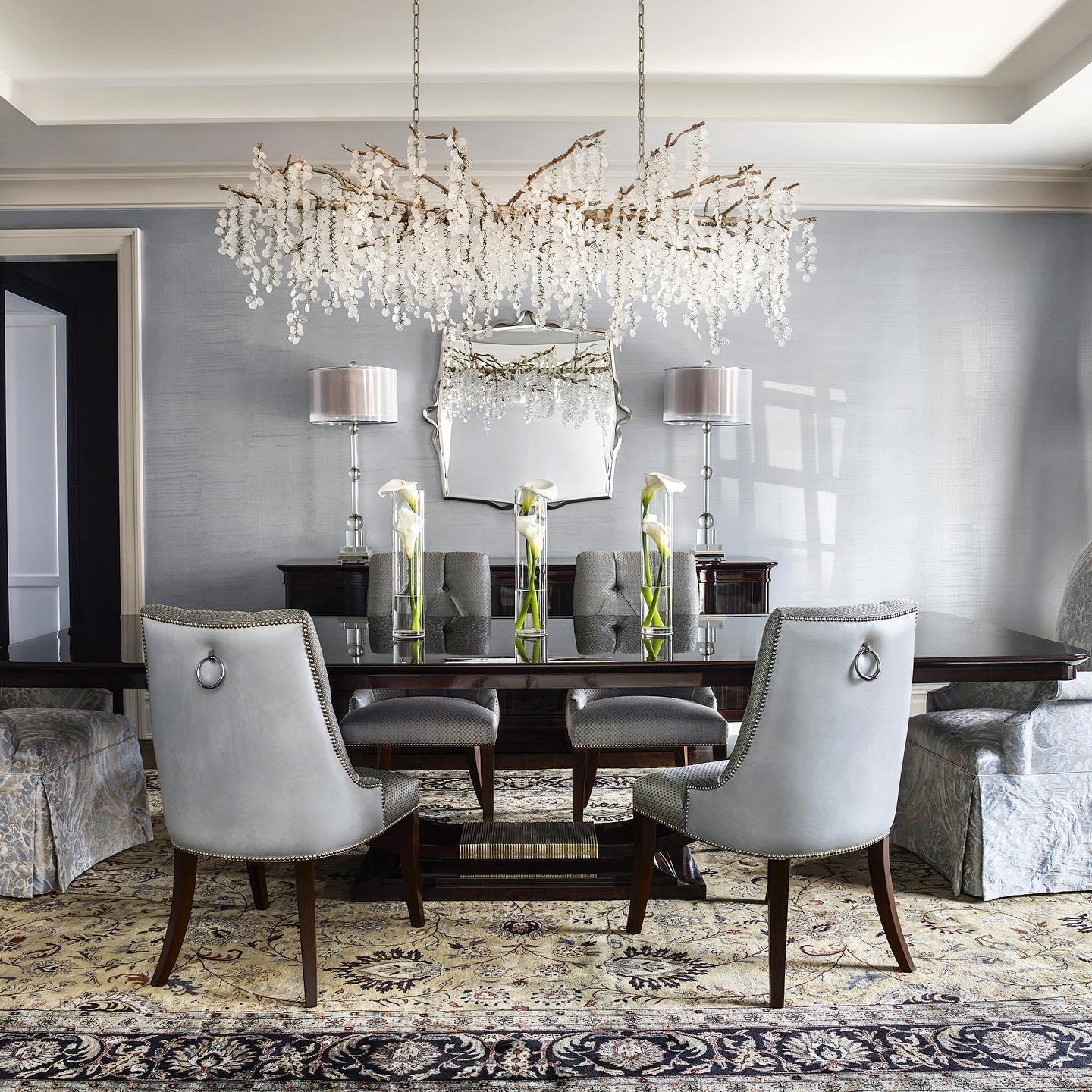Modern Crystal Glass Branch Chandelier for Dining Room and High Ceiling Foyers