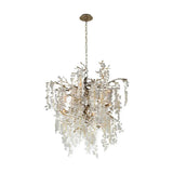Modern Crystal Glass Branch Chandelier for Dining Room and High Ceiling Foyers