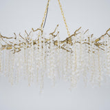 Modern Crystal Glass Branch Chandelier for Dining Room and High Ceiling Foyers