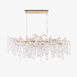 Modern Crystal Glass Branch Chandelier for Dining Room and High Ceiling Foyers