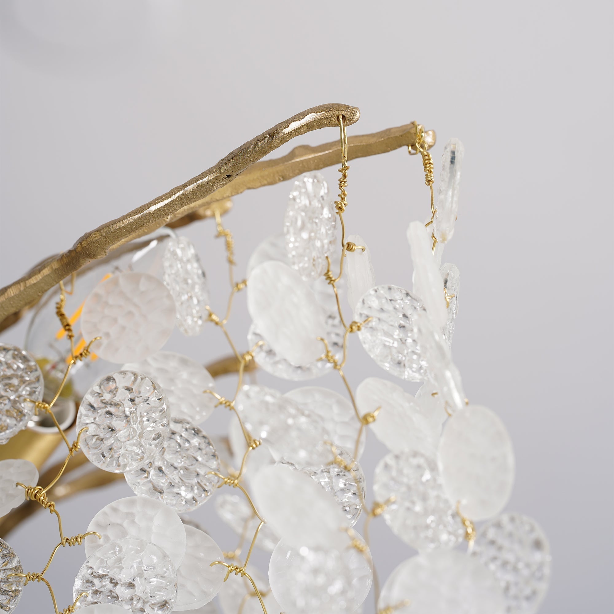 Modern Crystal Glass Branch Chandelier for Dining Room and High Ceiling Foyers