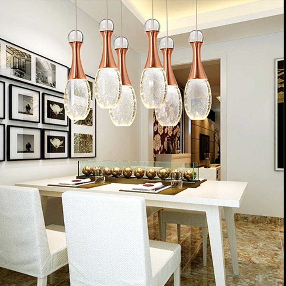 Modern Crystal Globe LED Pendant Light Electroplated Metal Hanging Ceiling Lamp for Living Room