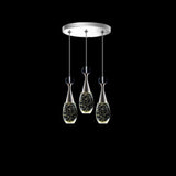 Modern Crystal Globe LED Pendant Light Electroplated Metal Hanging Ceiling Lamp for Living Room