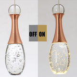 Modern Crystal Globe LED Pendant Light Electroplated Metal Hanging Ceiling Lamp for Living Room