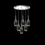 Modern Crystal Globe LED Pendant Light Electroplated Metal Hanging Ceiling Lamp for Living Room