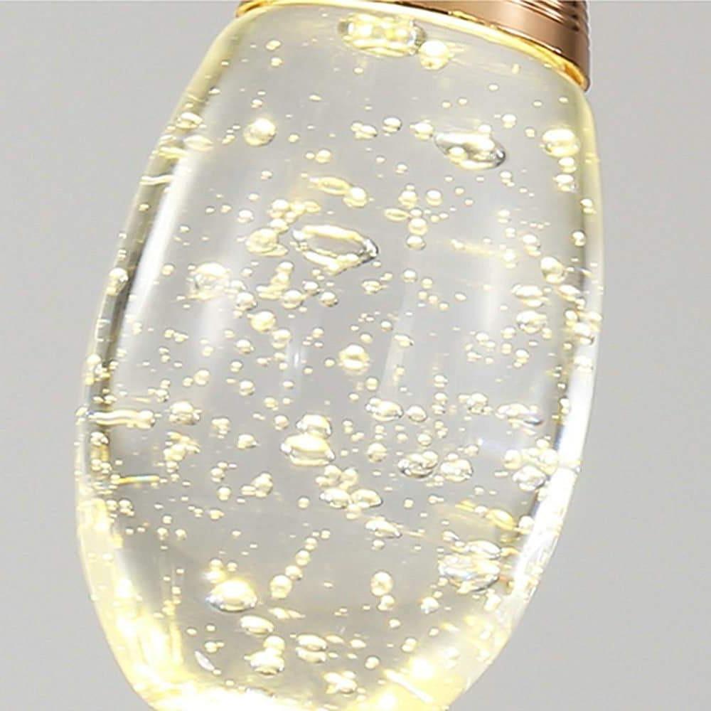 Modern Crystal Globe LED Pendant Light Electroplated Metal Hanging Ceiling Lamp for Living Room