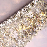 Modern Crystal LED Wall Sconce with 3 Color Dimming Stainless Steel Luxury Wall Lamp for Bedroom Hallway