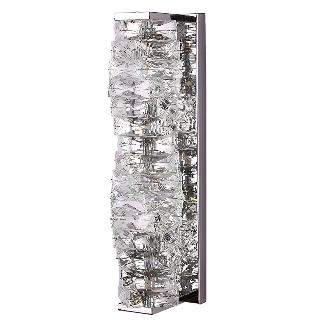 Modern Crystal LED Wall Sconce with 3 Color Dimming Stainless Steel Luxury Wall Lamp for Bedroom Hallway
