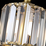 Modern Crystal Pendant Light with 3 Step Dimming Adjustable Hanging Lamp in Black and Gold