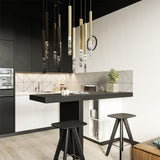 Modern Crystal Plumage LED Pendant Light Vertical Brass Suspension Hanging Lamp