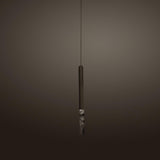 Modern Crystal Plumage LED Pendant Light Vertical Brass Suspension Hanging Lamp