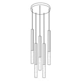 Modern Crystal Plumage LED Pendant Light Vertical Brass Suspension Hanging Lamp