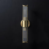Modern Crystal Rod Cylinder Wall Sconce Brass Indoor Lighting for Living Room and Vanity