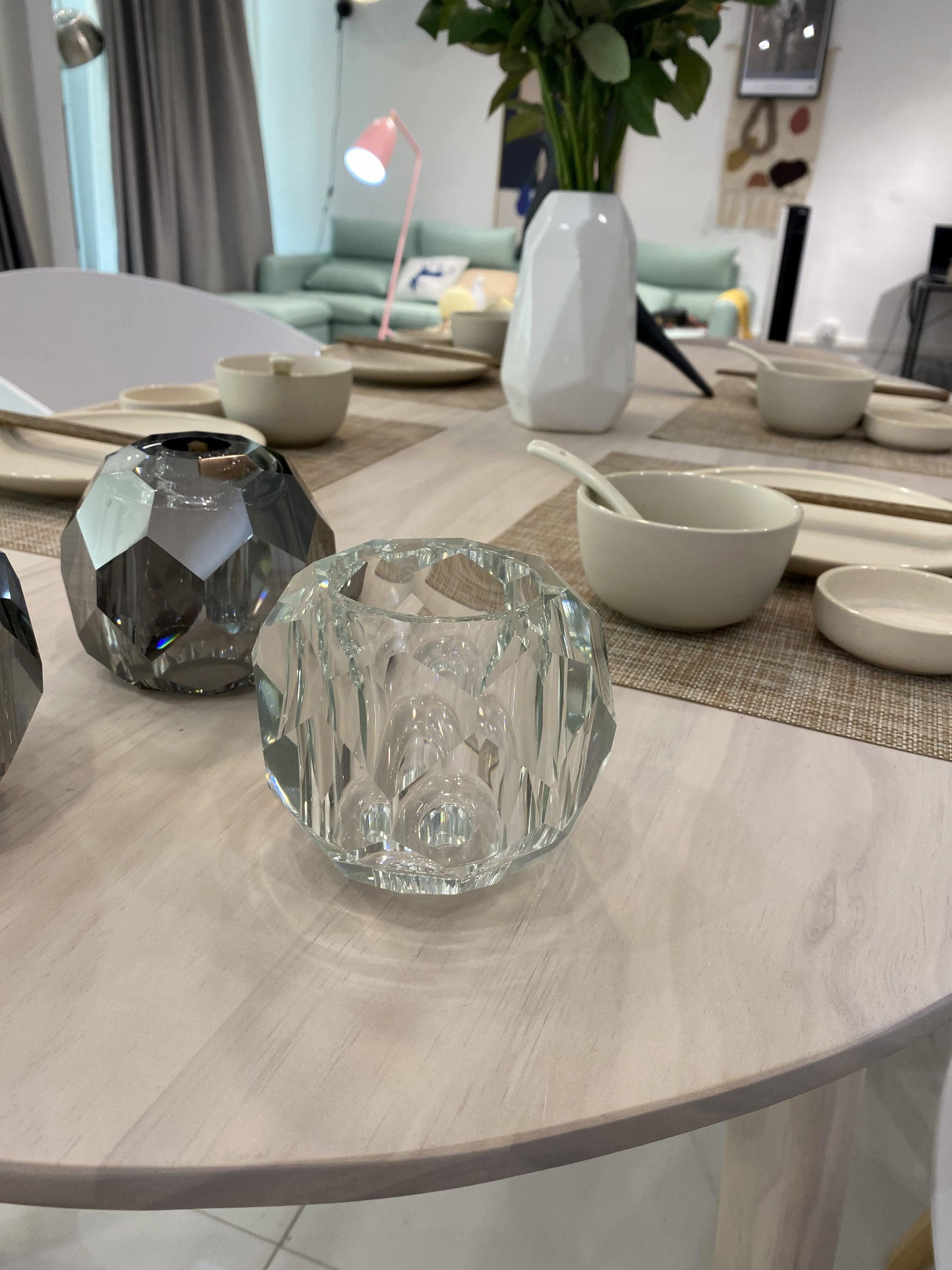 Modern Crystal Sphere Cluster Chandelier Round Brass Pendant Light for Dining Room