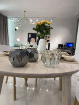 Modern Crystal Sphere Cluster Chandelier Round Brass Pendant Light for Dining Room