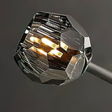 Modern Crystal Sphere Cluster Chandelier Round Brass Pendant Light for Dining Room