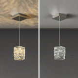 Modern Crystal Tube Pendant Light Silver Finish LED Hanging Lamp for Luxury Interior Decor