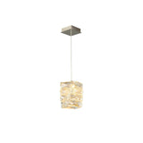 Modern Crystal Tube Pendant Light Silver Finish LED Hanging Lamp for Luxury Interior Decor