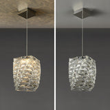 Modern Crystal Tube Pendant Light Silver Finish LED Hanging Lamp for Luxury Interior Decor