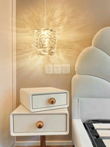 Modern Crystal Tube Pendant Light Silver Finish LED Hanging Lamp for Luxury Interior Decor