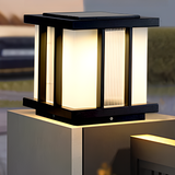 Modern Cube Solar Path Light Outdoor Waterproof Landscape Garden Pillar LED Lamp