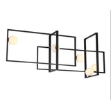 Modern Cubist Style Geometric Glass Ceiling Light with Murano Spheres and Metal Frame