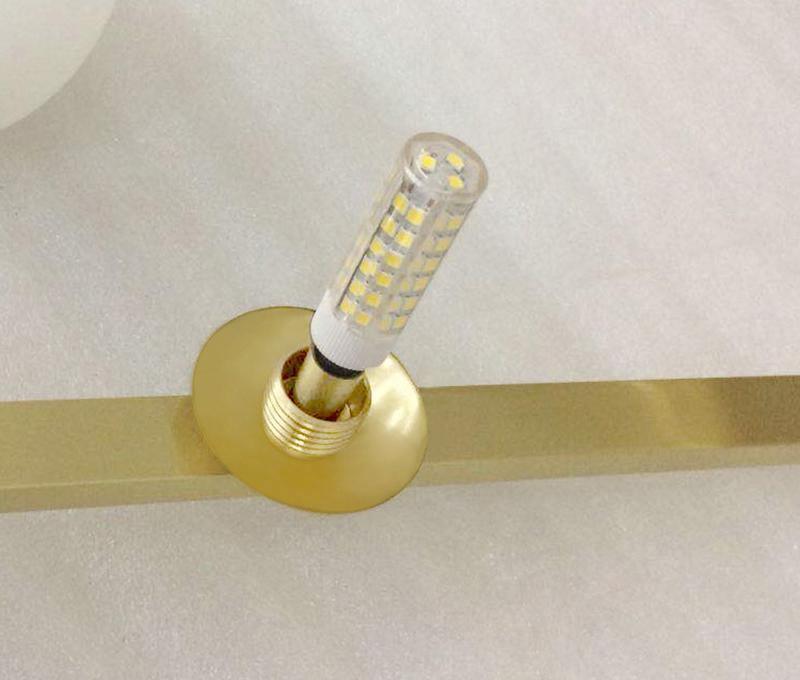 Modern Cubist Style Geometric Glass Ceiling Light with Murano Spheres and Metal Frame