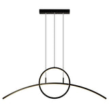 Modern Curve Circle LED Pendant Light Metal Hanging Lamp for Kitchen and Dining Room