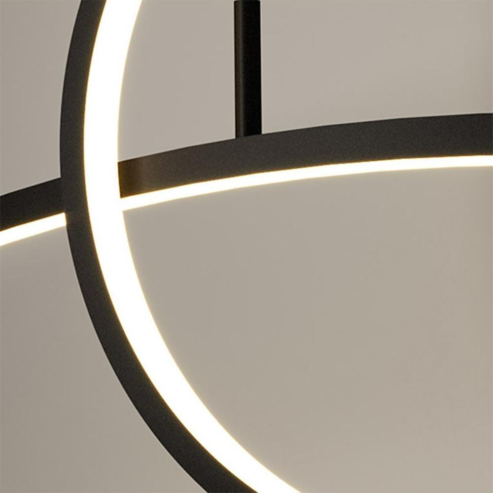 Modern Curve Circle LED Pendant Light Metal Hanging Lamp for Kitchen and Dining Room