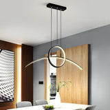 Modern Curve Circle LED Pendant Light Metal Hanging Lamp for Kitchen and Dining Room