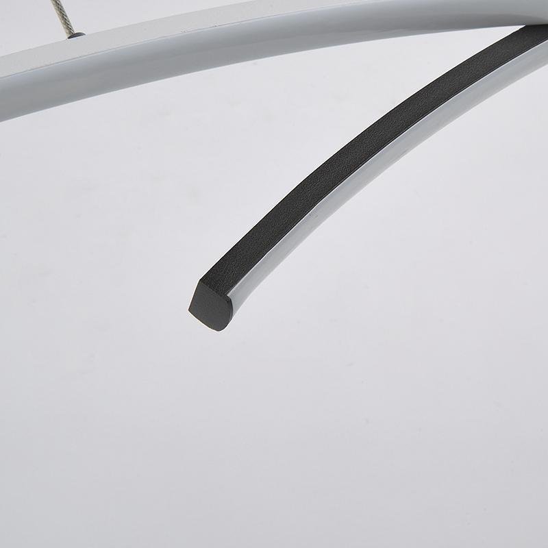Modern Curve LED Pendant Lighting 2 Piece Set Aluminum Arc Ceiling Fixture for Kitchen Island