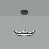 Modern Curved Circular LED Ceiling Light Aluminum Pendant Fixture for Kids Bedroom and Living Room