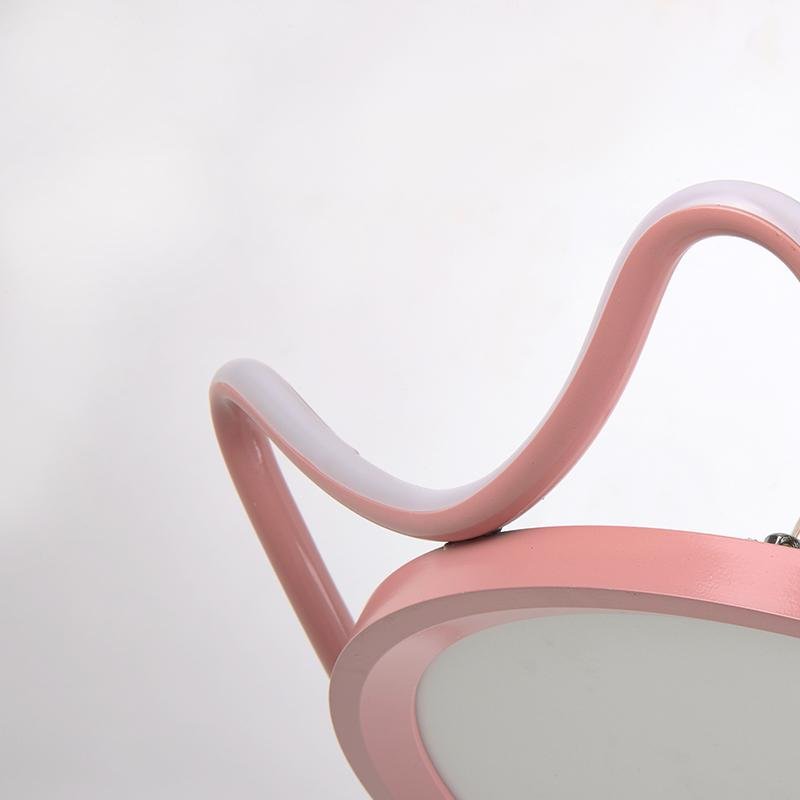 Modern Curved Circular LED Ceiling Light Aluminum Pendant Fixture for Kids Bedroom and Living Room