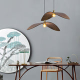 Modern Curved Fraxinus Wood Pendant Light Walnut Finish Scandinavian Hanging Lamp