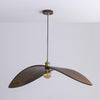 Modern Curved Fraxinus Wood Pendant Light Walnut Finish Scandinavian Hanging Lamp