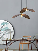 Modern Curved Fraxinus Wood Pendant Light Walnut Finish Scandinavian Hanging Lamp