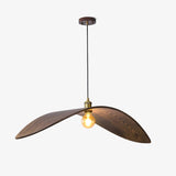 Modern Curved Fraxinus Wood Pendant Light Walnut Finish Scandinavian Hanging Lamp