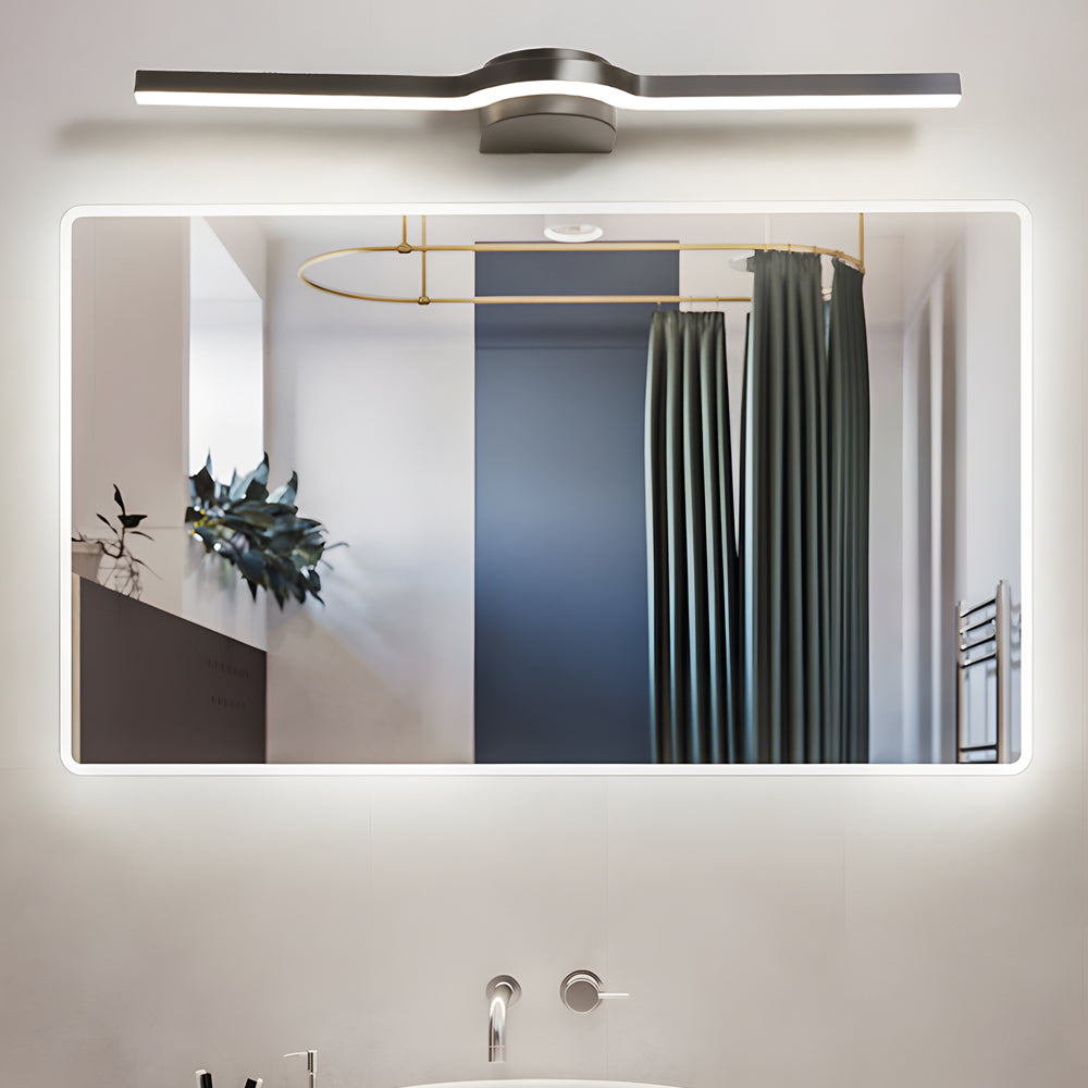 Modern Curved LED Bathroom Vanity Light with 3 Color Dimming Settings for Mirror Wall Mount