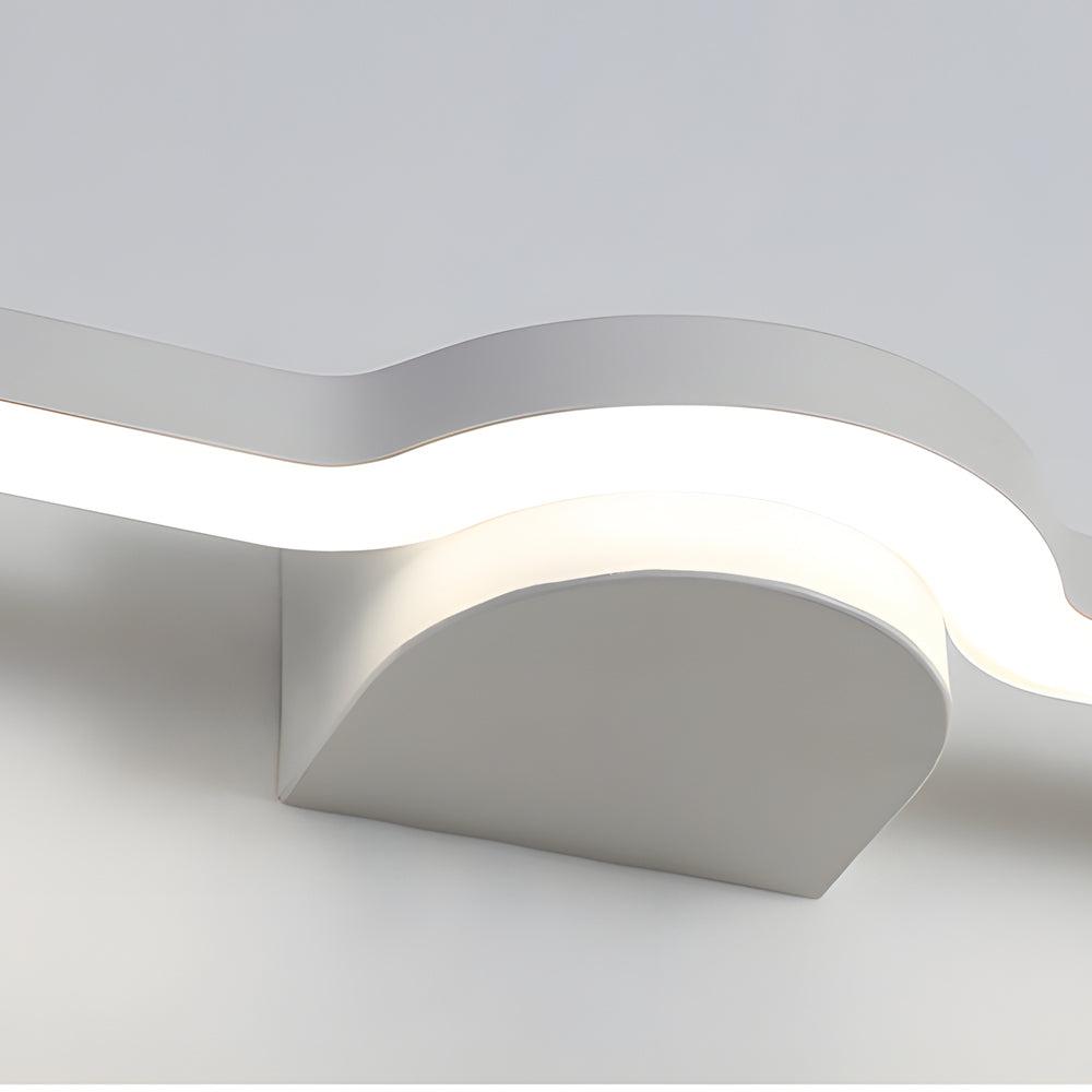 Modern Curved LED Bathroom Vanity Light with 3 Color Dimming Settings for Mirror Wall Mount