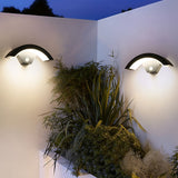 Modern Curved LED Outdoor Wall Sconce Waterproof Aluminum Porch Downlight Fixture