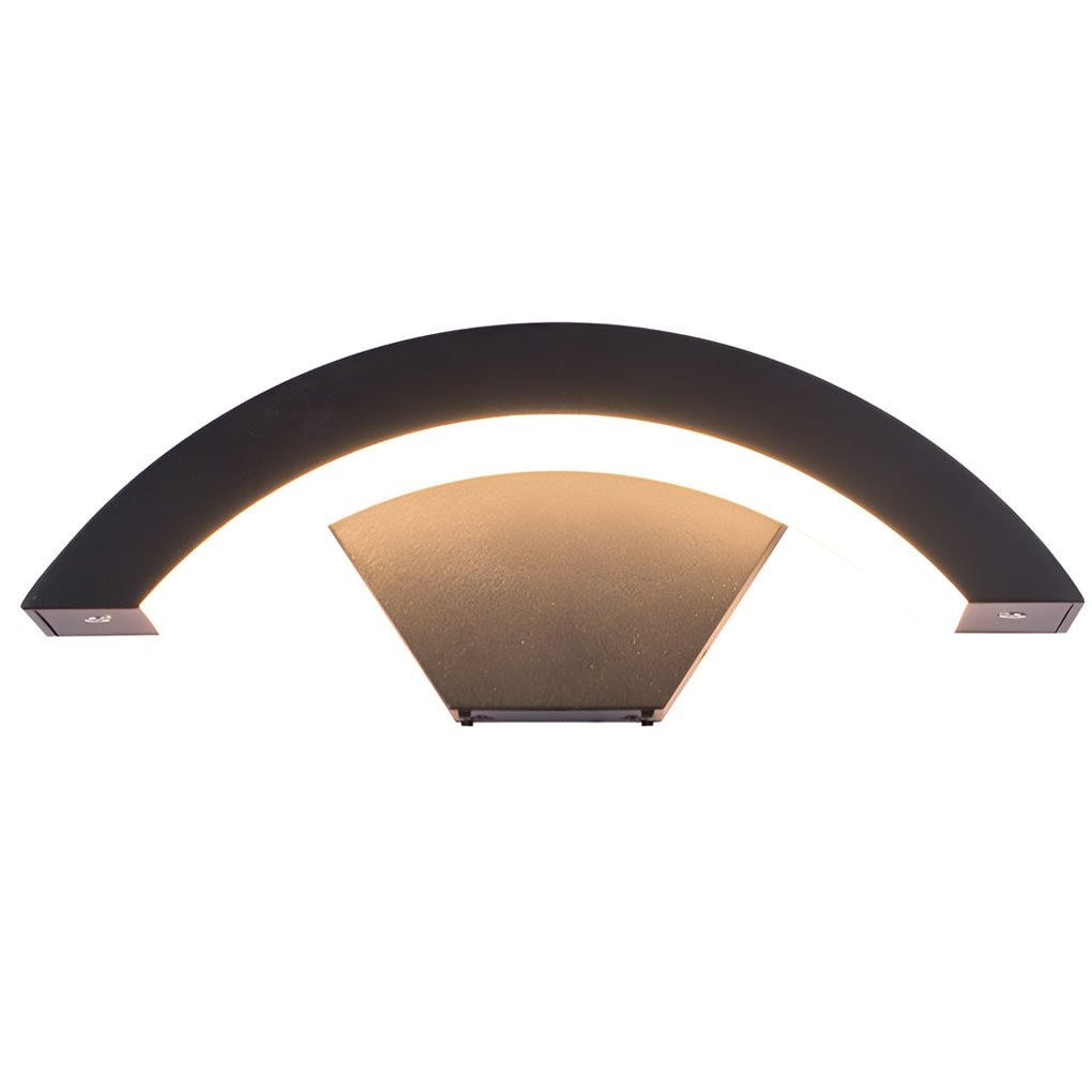 Modern Curved LED Outdoor Wall Sconce Waterproof Aluminum Porch Downlight Fixture