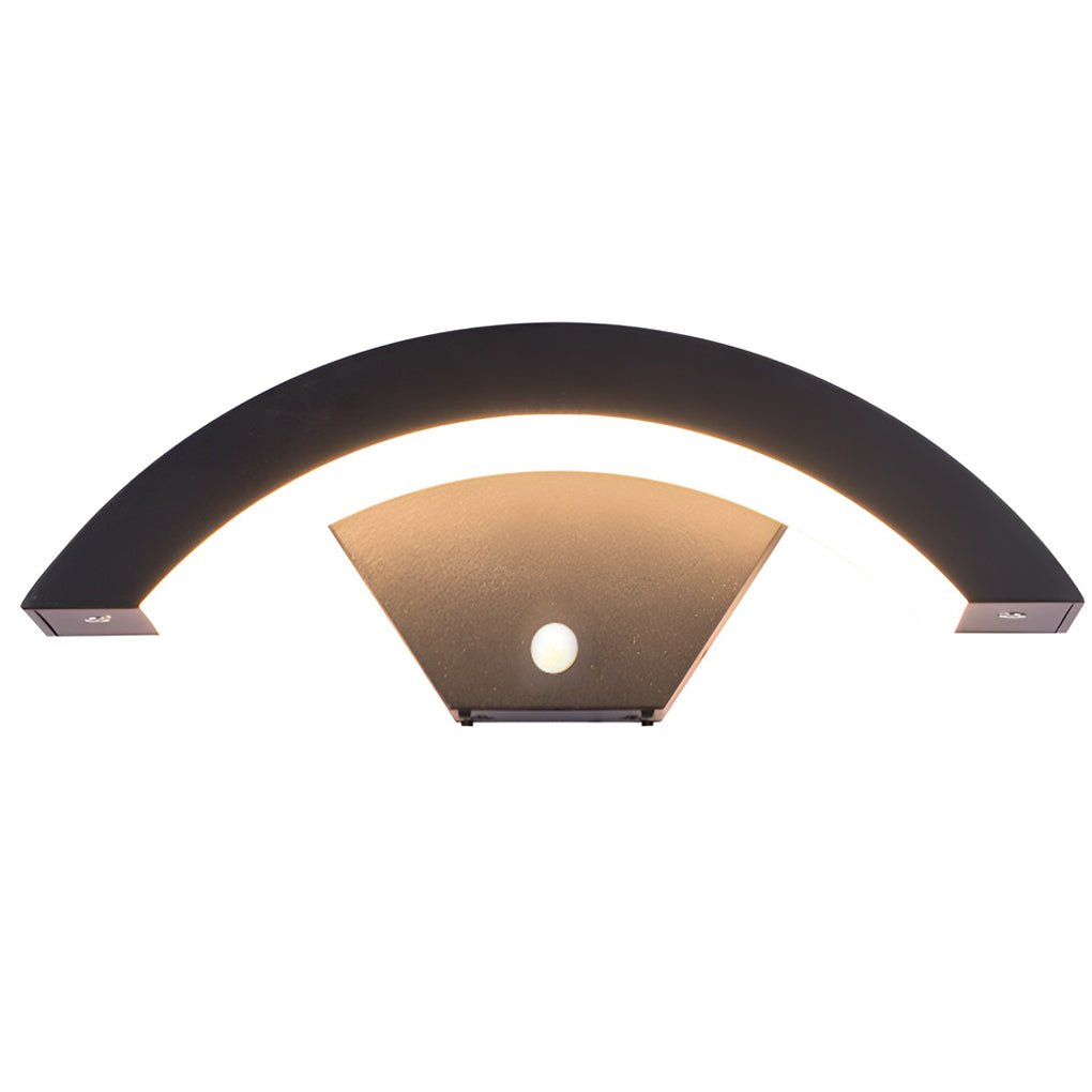 Modern Curved LED Outdoor Wall Sconce Waterproof Aluminum Porch Downlight Fixture