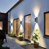 Modern Curved LED Outdoor Wall Sconce Waterproof Up and Down Porch Light Fixture
