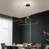 Modern Curved Linear LED Pendant Light Circle Hanging Lamp for Kitchen Island Dining Room Black Gold
