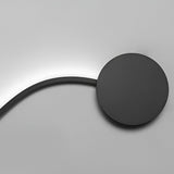 Modern Curved Linear LED Wall Sconce Black Metal Long Strip Decorative Wall Lamp