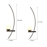 Modern Curved Strip LED Wall Sconce 3 Step Color Dimming Black Indoor Lighting Fixture